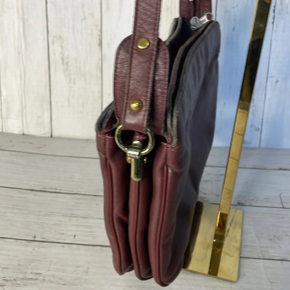 Etienne Aigner Vintage 1980's Oxblood/Burgundy Crossbody